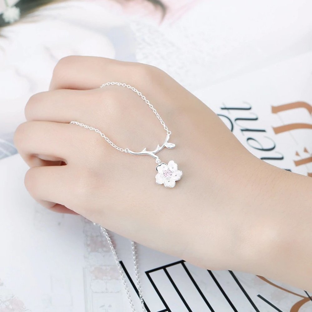 *[Set of 4] NEW 925 Sterling Silver Cherry Blossom - Picture 11 of 11